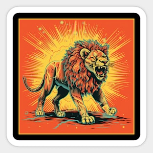 Lion Cartoon Vintage Comics Lion Artwork Sticker